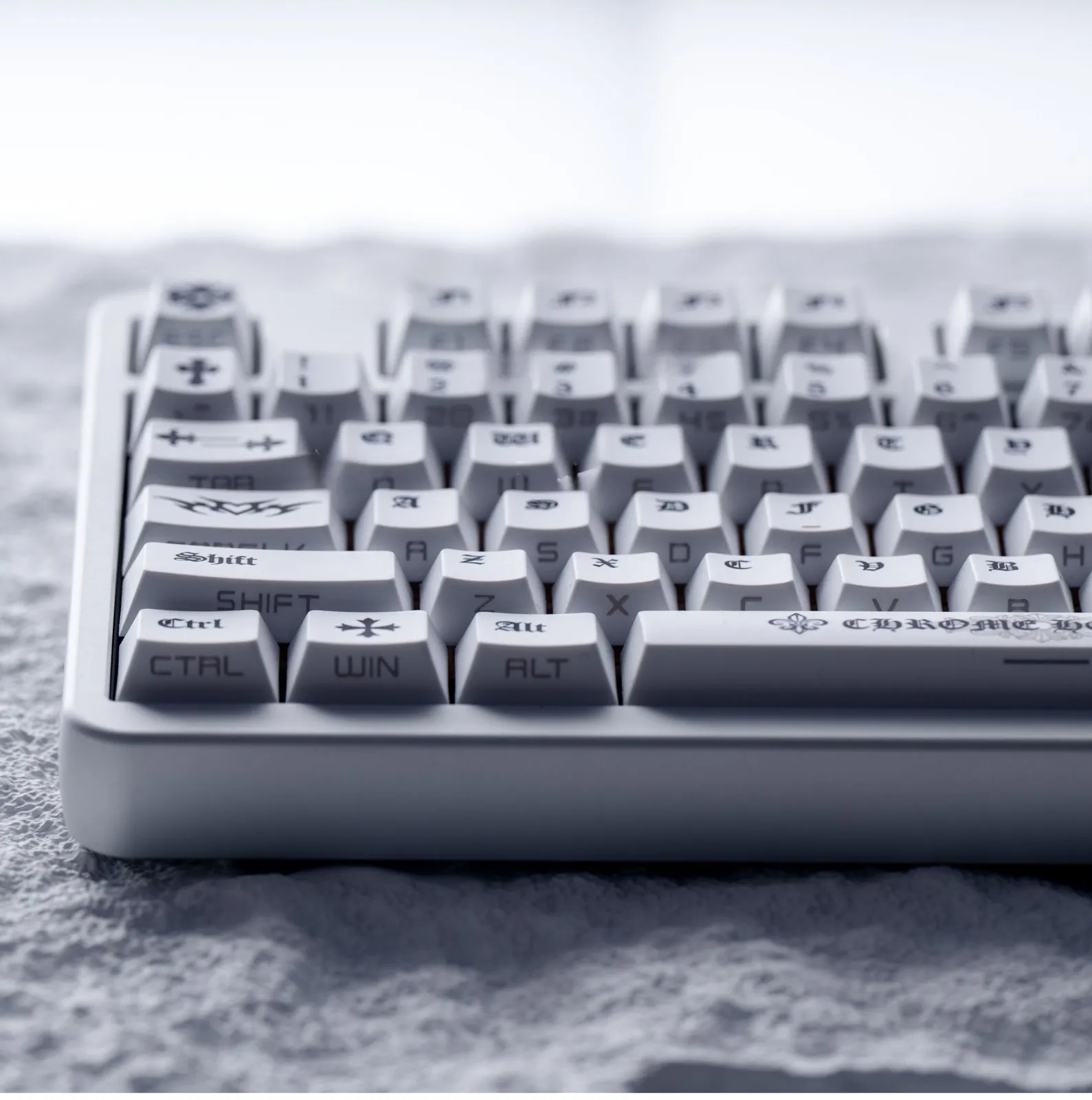 white-chrome-hearts-cherry-keycap-set-left