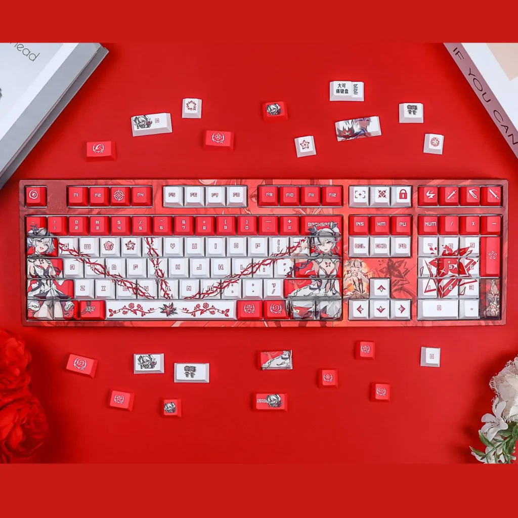 wutheringwaves-camellya-keycap-set-mechanical-keyboard-cover