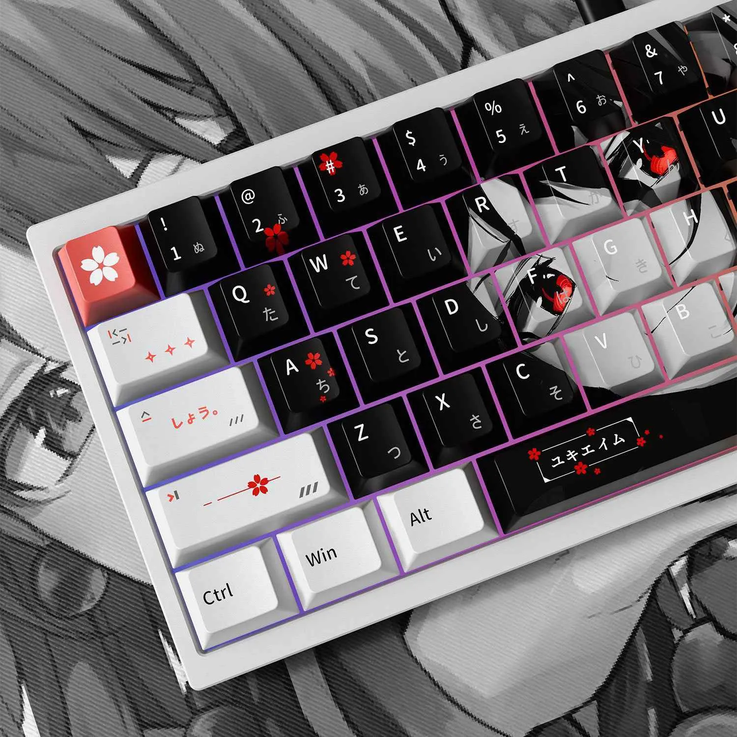 yuki-aim-mask-cherry-keycap-set-left