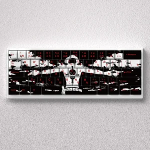 Iconic Portgas D. Ace PBT keycaps set for mechanical keyboards, displaying vibrant fiery anime designs embodying his burning spirit.