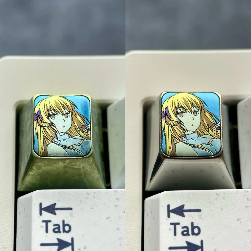 Stunning anodized Aiz Wallenstein Keycap, featuring a unique A-Style design and premium custom metal finish.