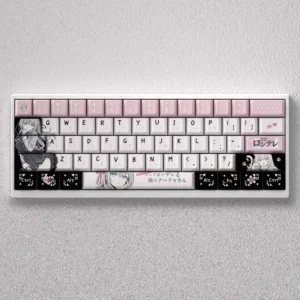 Exclusive Alisa Mikhailovna Kujou anime keycap set: vibrant PBT kawaii keycaps with charming schoolgirl art for custom mechanical keyboards.