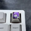Exclusive Shinjo Akane anime titanium ESC keycap. Striking purple, vibrant character art, and premium metallic craftsmanship for custom mechanical keyboard.