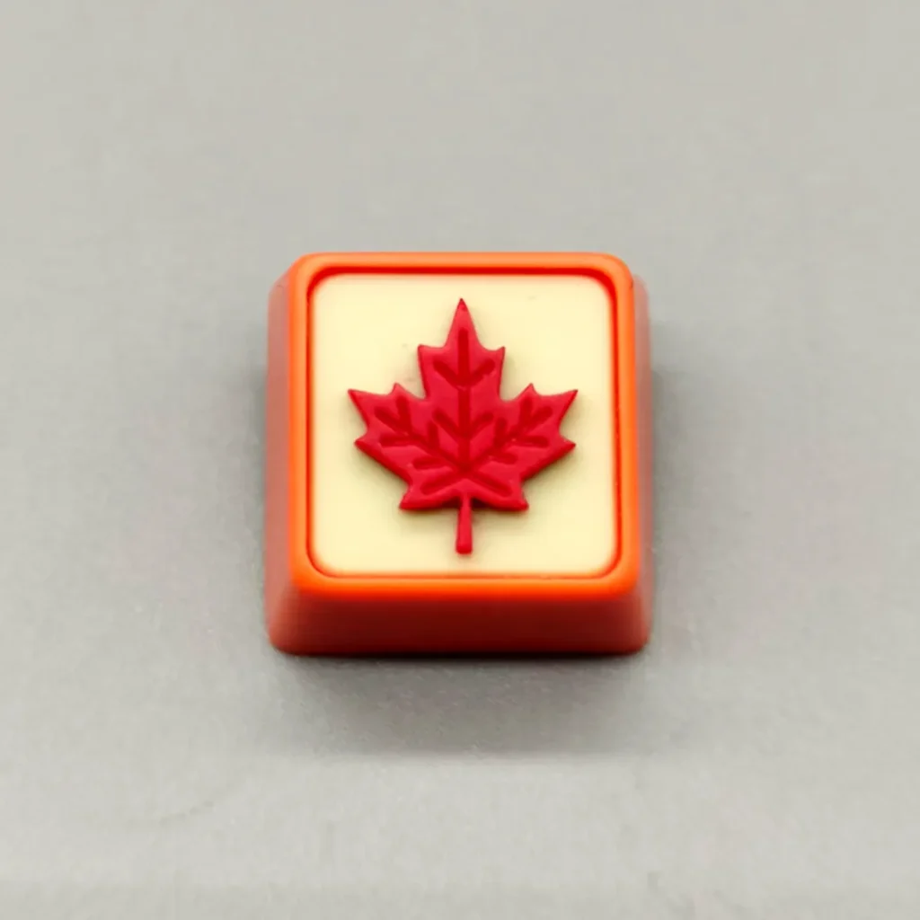 Handcrafted Artisan Leaf Keycap featuring delicate green leaves preserved in clear resin, bringing serene nature to mechanical keyboards.