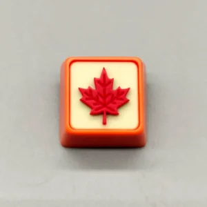 Handcrafted Artisan Leaf Keycap featuring delicate green leaves preserved in clear resin, bringing serene nature to mechanical keyboards.