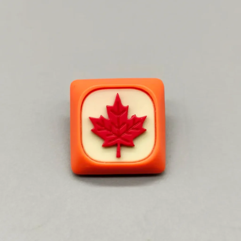 Handcrafted green leaf resin keycap for MX switches, showcasing a serene, artistic nature design. Custom artisan keyboard accent.