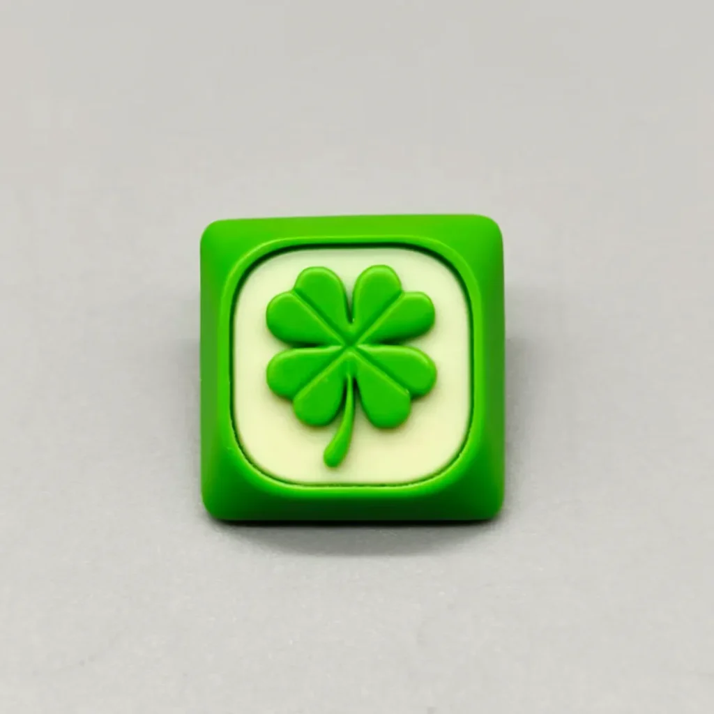 Handcrafted green leaf resin keycap, an artistic artisan accent for MX switches, bringing a serene touch of nature to any keyboard.