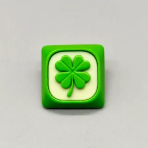 Handcrafted green leaf resin keycap, an artistic artisan accent for MX switches, bringing a serene touch of nature to any keyboard.