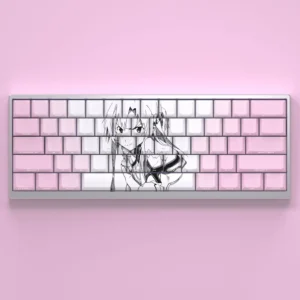 Asuna Keycaps set, showcasing courage and grace with side-lit, translucent Cherry profile legends for dynamic backlighting, an artistic display.