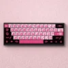 Bad Sweetheart Translucent PBT Keycaps Set flaunt their unique frosted Cherry profile, blending cute and edgy aesthetics for a playfully rebellious keyboard.