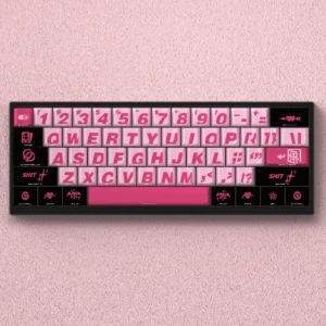 Main image of Bad Sweetheart side-lit PBT keycaps set for mechanical keyboards, highlighting playful, rebellious characters and vibrant side-lit legends.