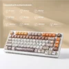 Displaying the adorable Calico Cat Keycaps Set, showcasing vibrant, detailed PBT dye-sublimated graphics for custom mechanical keyboards.
