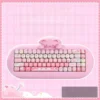 Adorable cat themed keycaps in soft pastel hues, featuring whimsical feline motifs and paw prints. Durable PBT and vibrant dye-sub legends.
