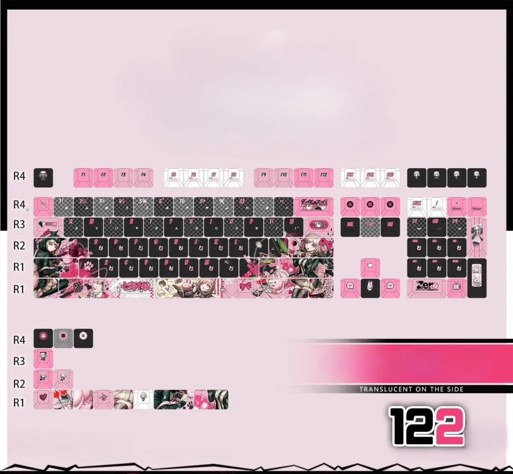 chiaki-nanami-cherry-keycapset-mechanical-keyboard-side