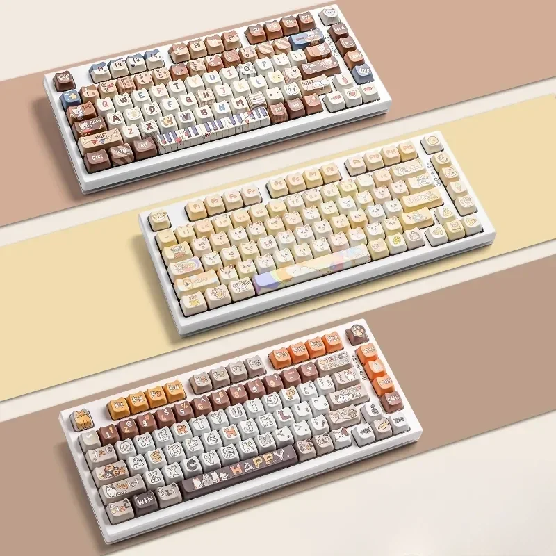 Cute mouse keycaps set for mechanical keyboards, showcasing adorable chubby PBT designs with vibrant dye-sublimation colors.