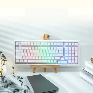 Double-Skin Milk Base99 Tri-Mode Mechanical Keyboard with soft, translucent double-layer jelly keycaps in creamy pastel tones.