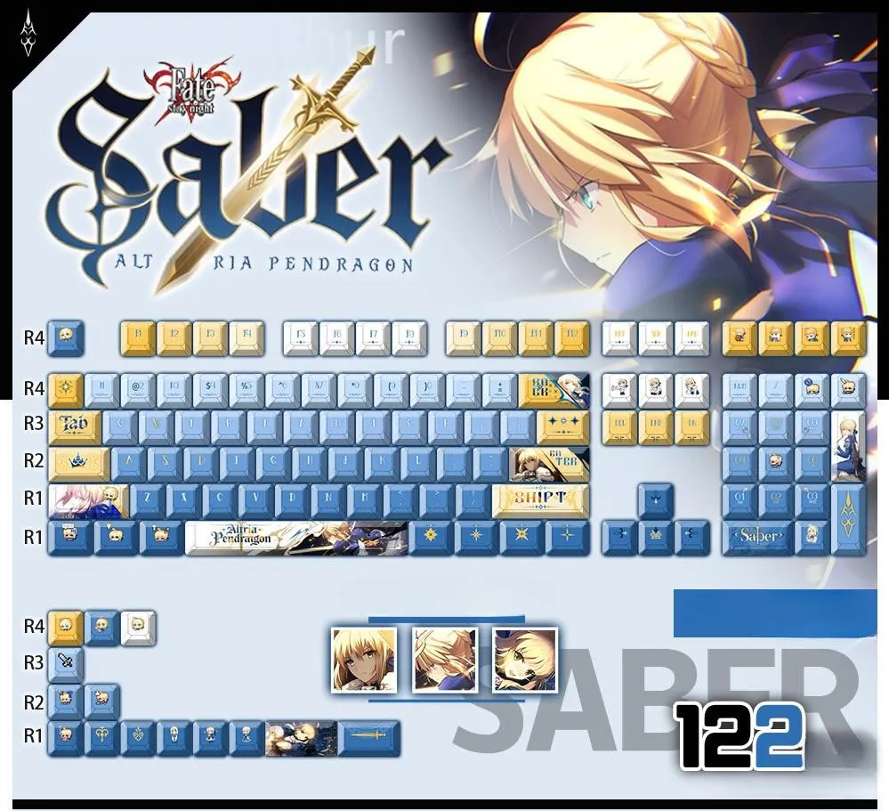fatestaynight-saber-cherry-keycapset-mechanical-keyboard-cover