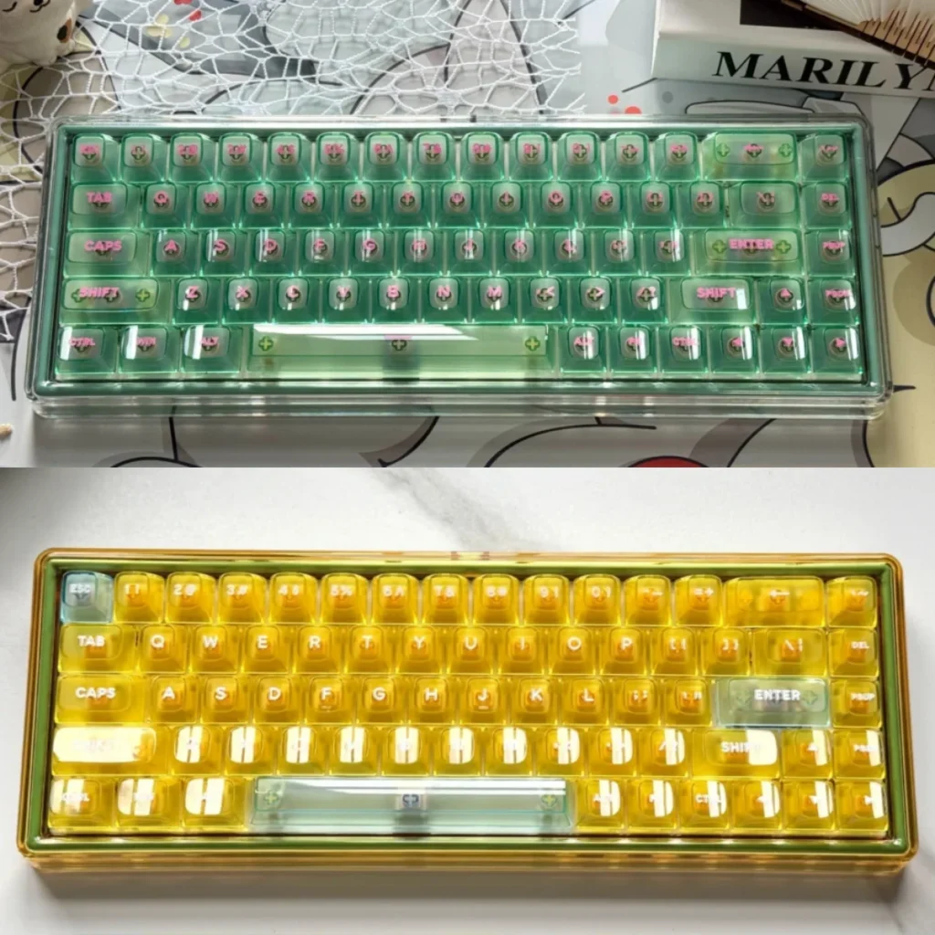 Fruit Series Base68 Tri-Mode Mechanical Keyboard: 68-key, hot-swappable, featuring 2 categories which including Guava and Honeydew version.