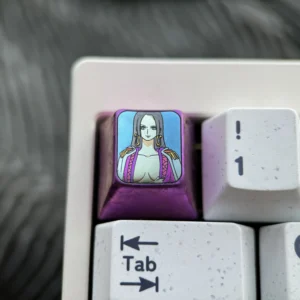 Main image of the exquisite Boa Hancock titanium keycap, highlighting its premium sleek finish and iconic One Piece anime art.