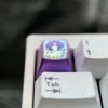 Hayase Yuuka premium titanium ESC keycap. Gallery view of vibrant anime art and durable polished finish for mechanical keyboards.