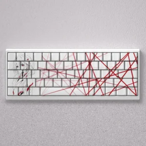 Iconic Yuzuriha Inori anime side-lit PBT keycaps set vibrantly displayed, showcasing sleek translucent legends and vivid character art. Essential Inori deisgn.