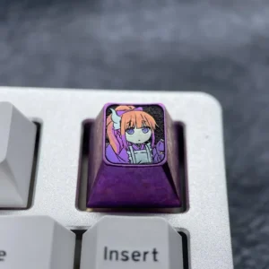 Experience the playful charm of this vibrant titanium Kanna Kamui ESC keycap, featuring the beloved Dragon Maid character in metallic purple.