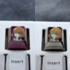 Premium Kumiko Oumae anime keycap made from vibrant polished titanium, highlighting detailed character art and subtle icy accents.