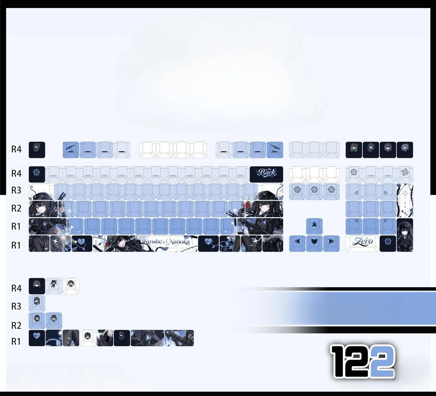 kurobe-nanoka-cherry-keycapset-mechanical-keyboard-front