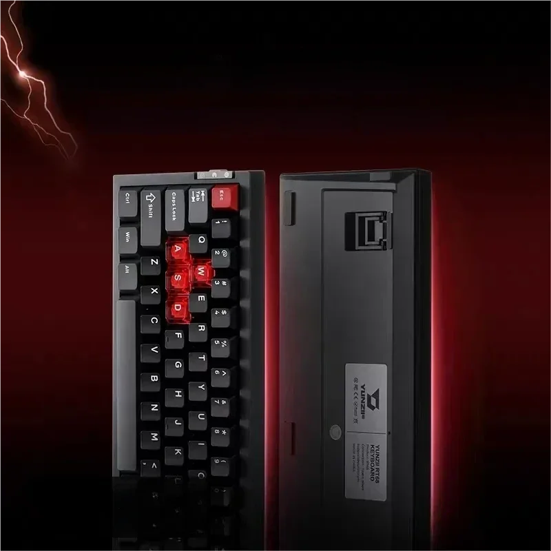 RT68 Gaming Keyboard in sleek cream white, shown from multiple angles, emphasizing ultra-responsive switches for peak esports triumph.