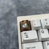 Multiple views of the artistic Sengoku Nadeko keycap, highlighting its distinctive chocolate color, intricate design, and premium finish.
