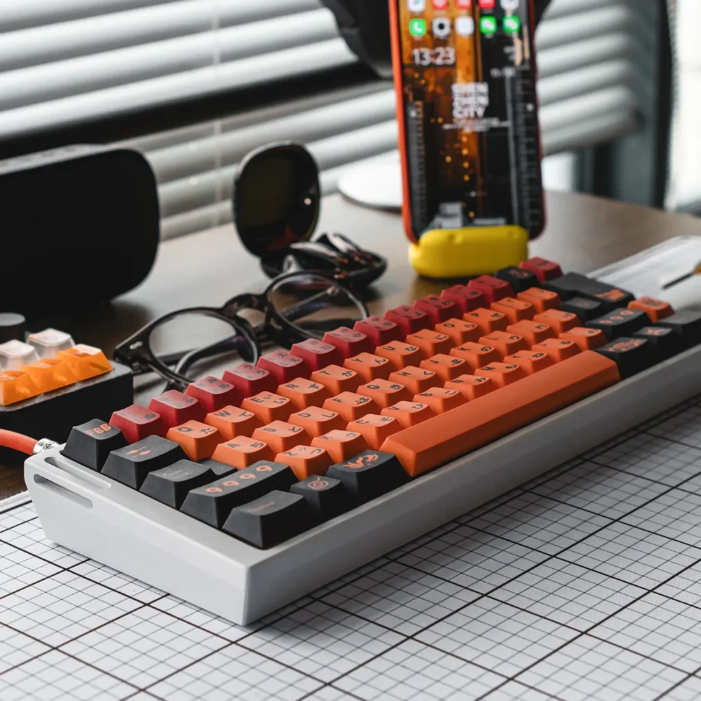 Original Swirl PBT Dye-Sub keycaps for magnetic switches. This artistic Swirl PBT keycap reveals a mesmerizing vortex design, embodying fluid energy.