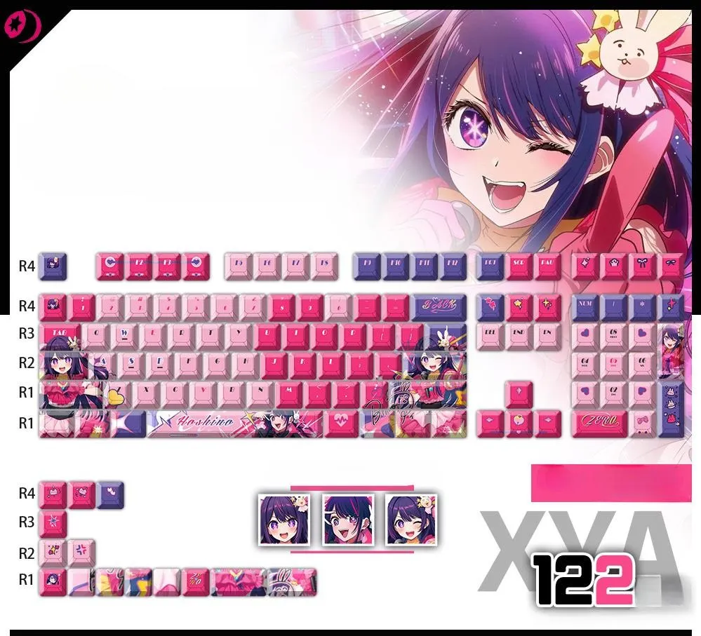 oshinoko-aihoshino-cherry-keycapset-mechanical-keyboard-cover