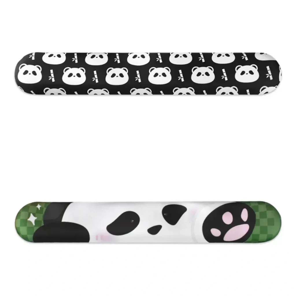 Close-up of the chubby panda ergonomic silicone wrist rest, featuring its adorable soft white design for whimsical desk comfort and joy.