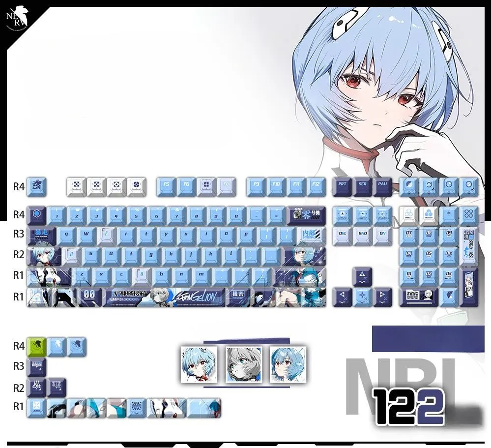 rei-ayanami-cherry-keycapset-mechanical-keyboard-cover