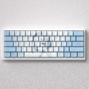 Vibrant Rem keycaps anime theme set, featuring iconic Re:Zero character art and crisp legends. An exclusive Cherry profile keycap set for fans.