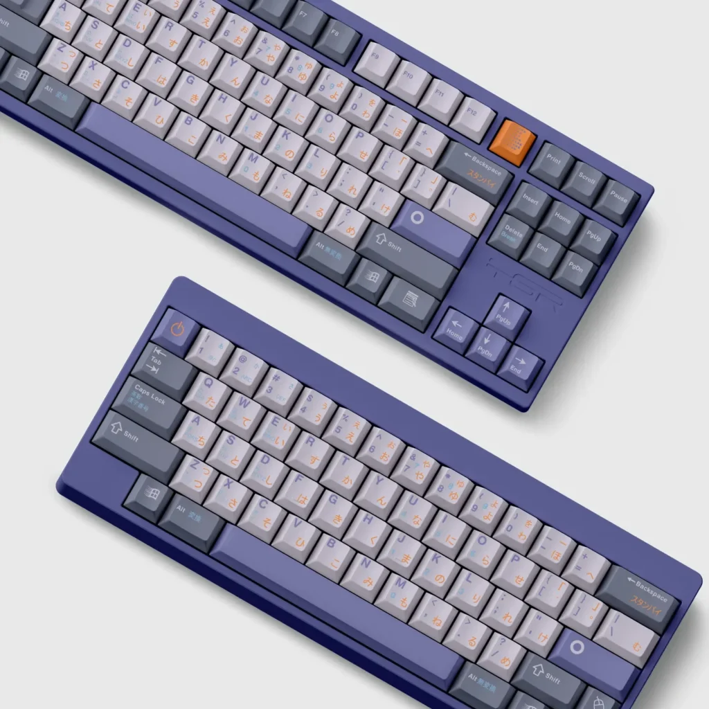 Retro Pale Purple PBT Keycap Set, a unique custom keyboard set with an elegant vintage design and soft artistic purple palette.