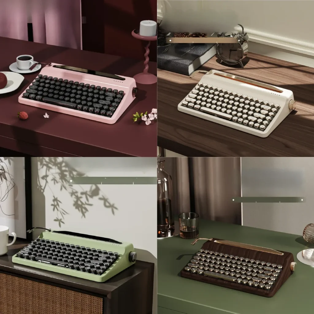 QL75 mechanical keyboard, featuring a vintage retro design, elegant enamel-like keycaps, and hot-swappable tri-mode wireless connectivity.