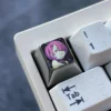 Premium Ram Titanium Halloween Keycap: Intricate anodized purple titanium artistry featuring a mystical Halloween anime character.
