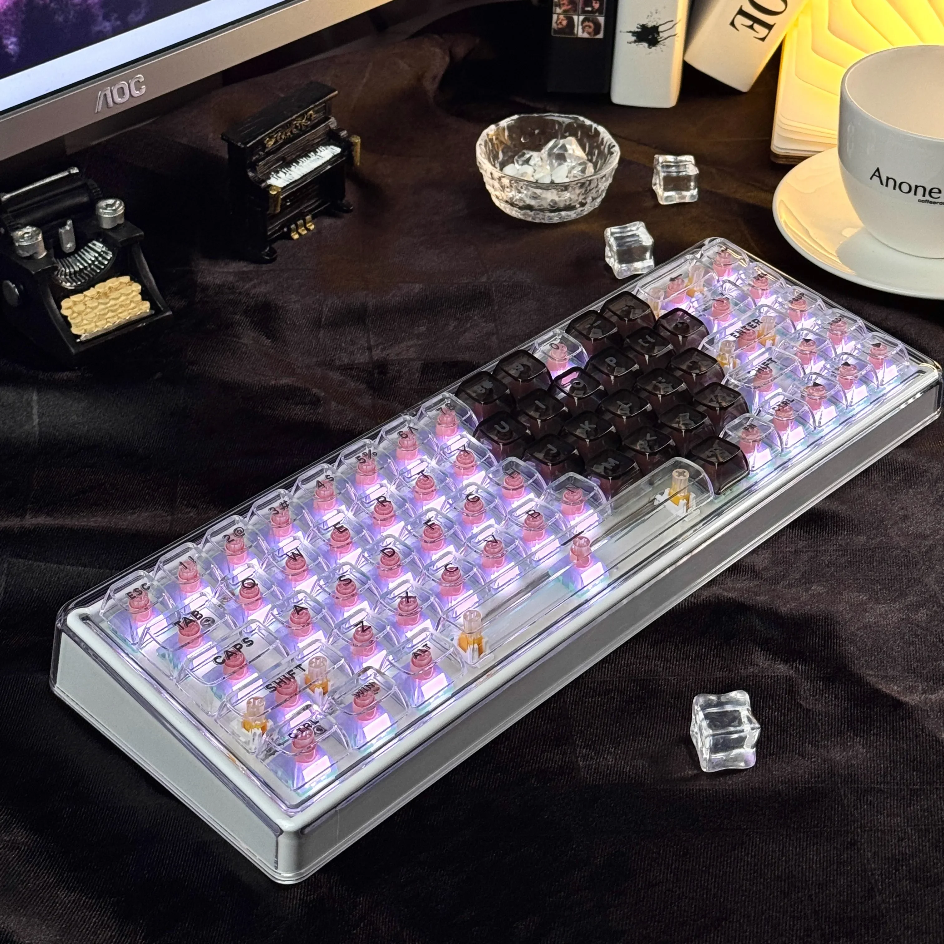 Romantic Series Base68 Keyboard Aesthetic Noveltykeycaps
