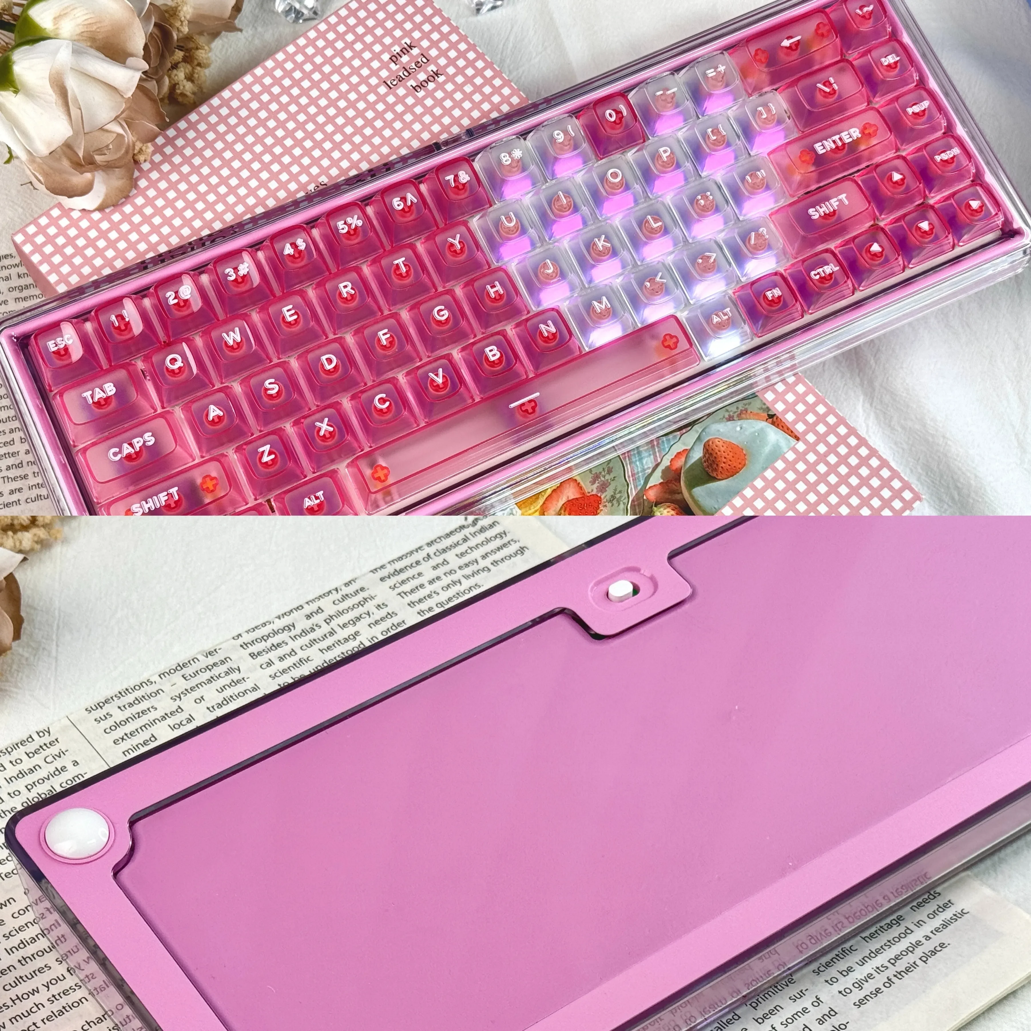 Romantic Series Base68 Keyboard Aesthetic Noveltykeycaps