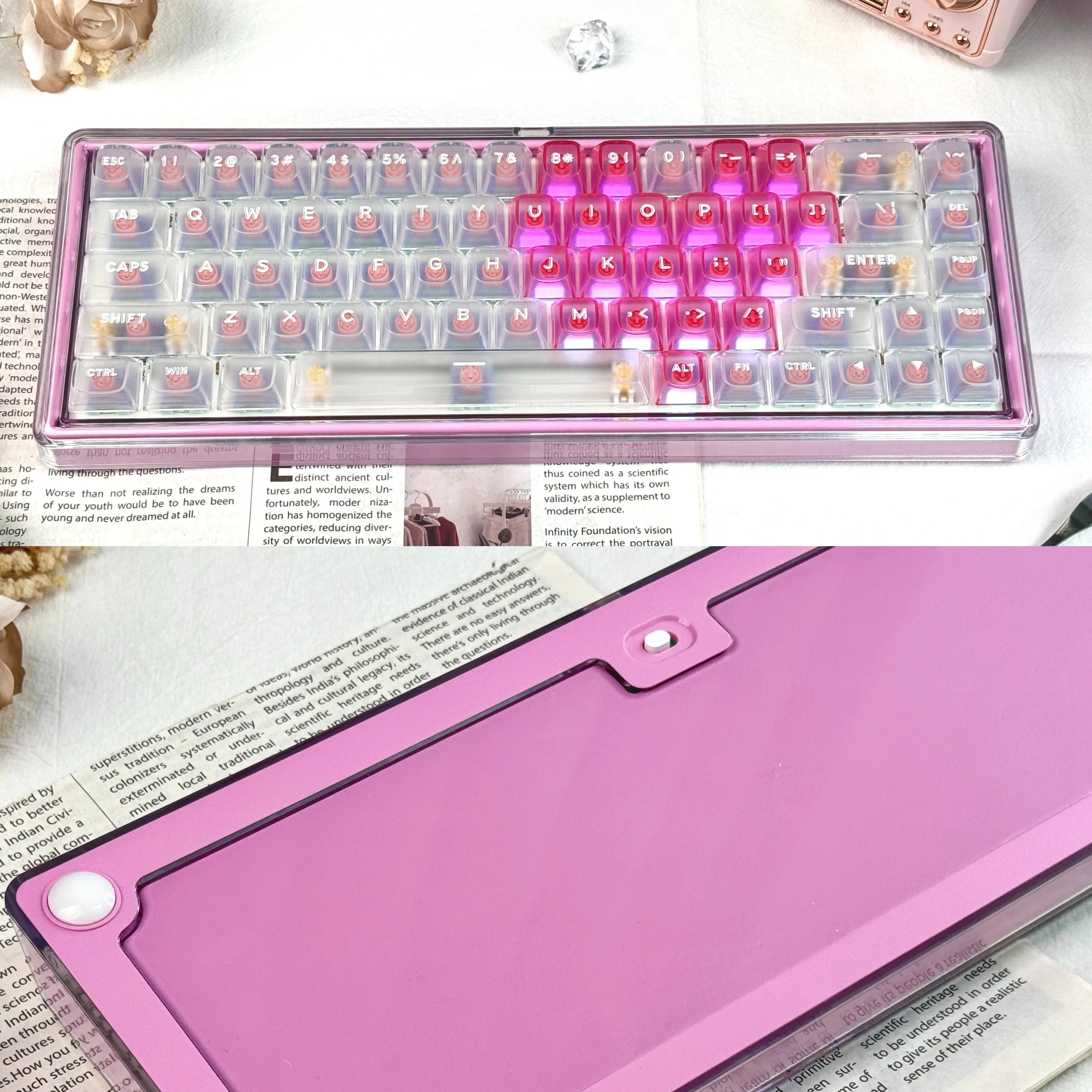Romantic Series Base68 Keyboard Aesthetic Noveltykeycaps