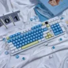 Delightful SA Profile Keycaps Set in a refreshing Sea Salt Ice Cream theme, showcasing cool pastel blues and translucent whites.
