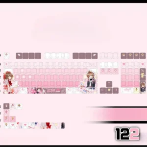 sakura-kinomoto-cherry-keycapset-mechanical-keyboard-front