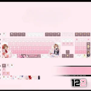 sakura-kinomoto-cherry-keycapset-mechanical-keyboard-side