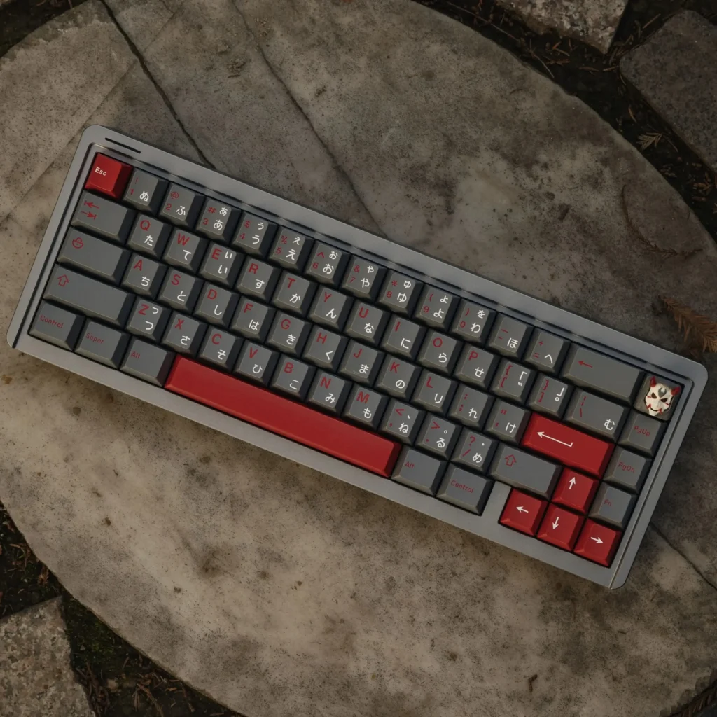 Premium Shuten-doji Cherry Keycap Set displayed, featuring their iconic dark elegance, vibrant legends, and sophisticated Japanese folklore design.