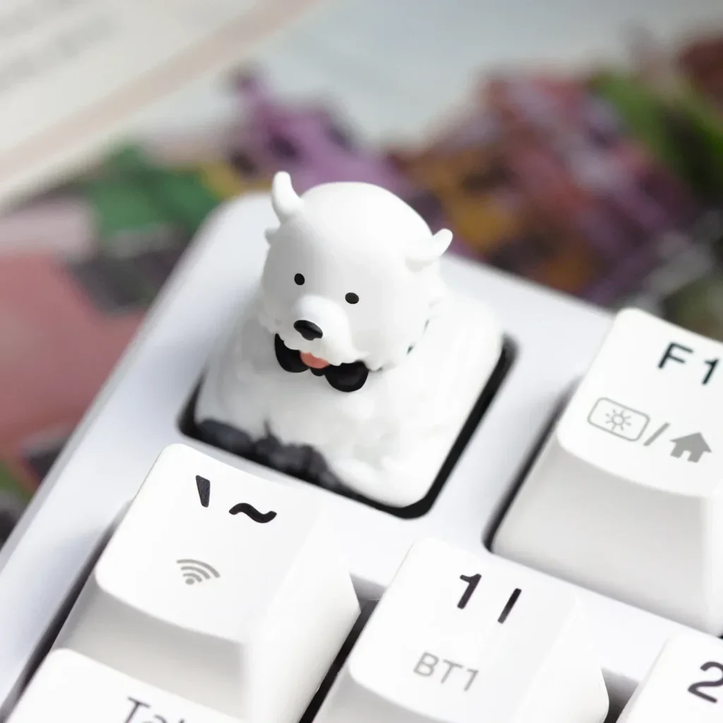 Gallery view of the charming handcrafted Spy Family Bond Forger resin keycap for mechanical keyboards, showcasing its adorable details from multiple choices.