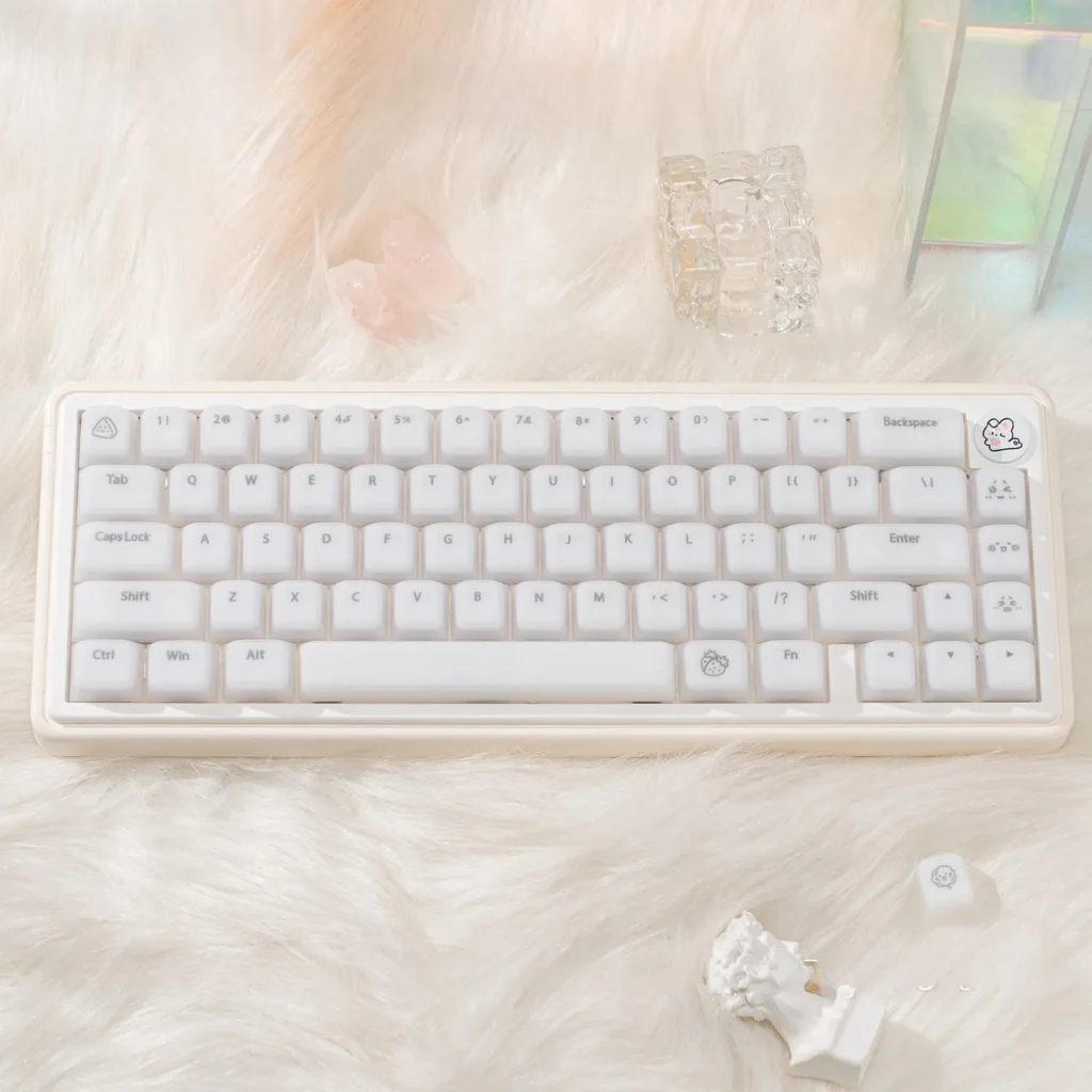 stylish-white-cherry-keycapset-mechanical-keyboard-cover