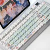 Various angles of the vibrant Summer Festival keycap Set, showcasing durable PBT construction and charming anime dye-sublimated art.