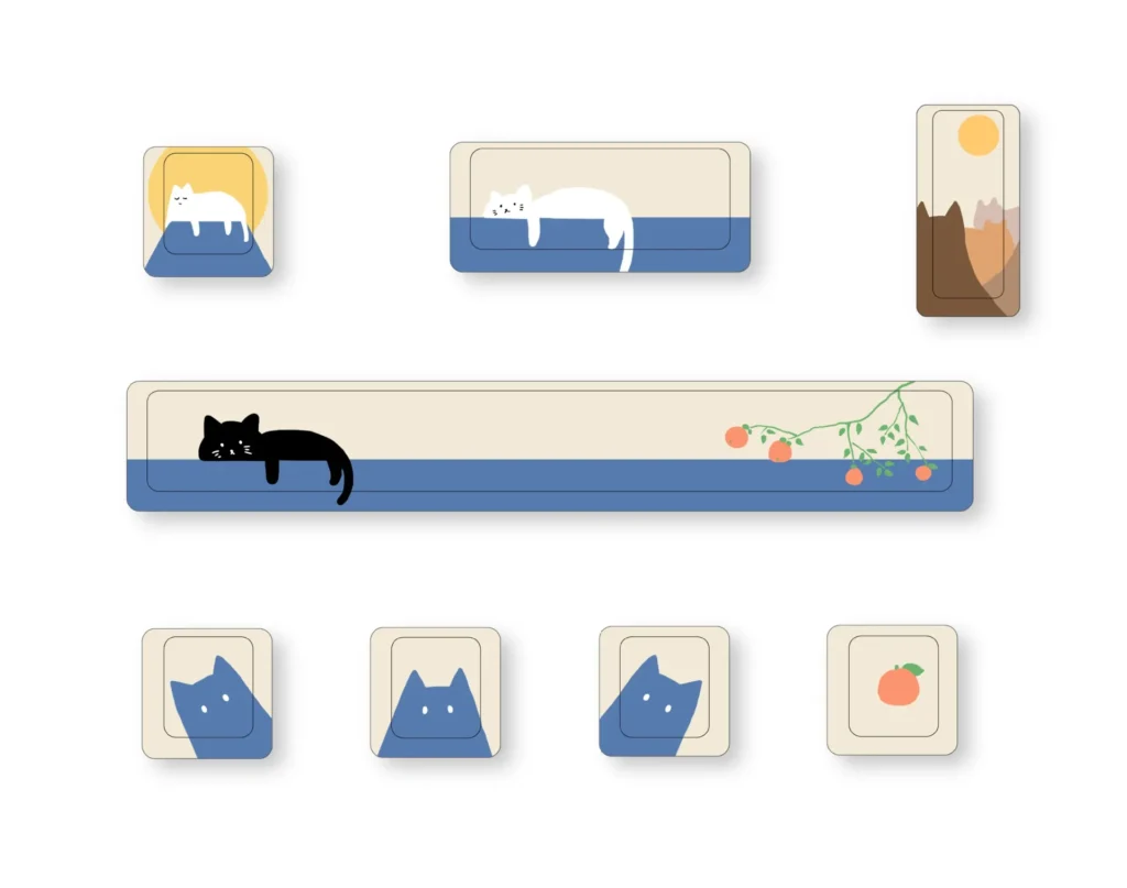 sunset-meow-cherry-supplement-keycap-set-cover