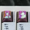 Premium titanium keycap displaying an enchanting anime design. Mystical ice crystal design for an anime-inspired desktop.